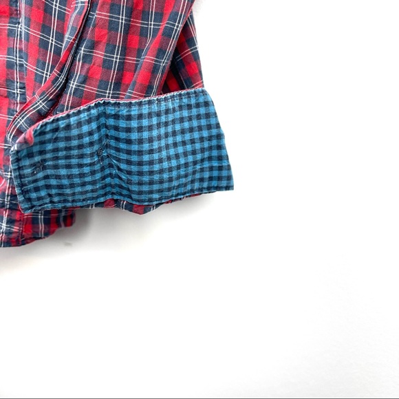 H&M Mens Red Checkered Button Up Shirt Size L - Picture 7 of 13